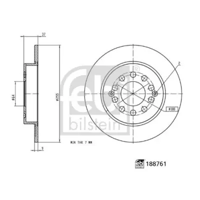 Disco de freno FEBI BILSTEIN 188761 Máxima Calidad